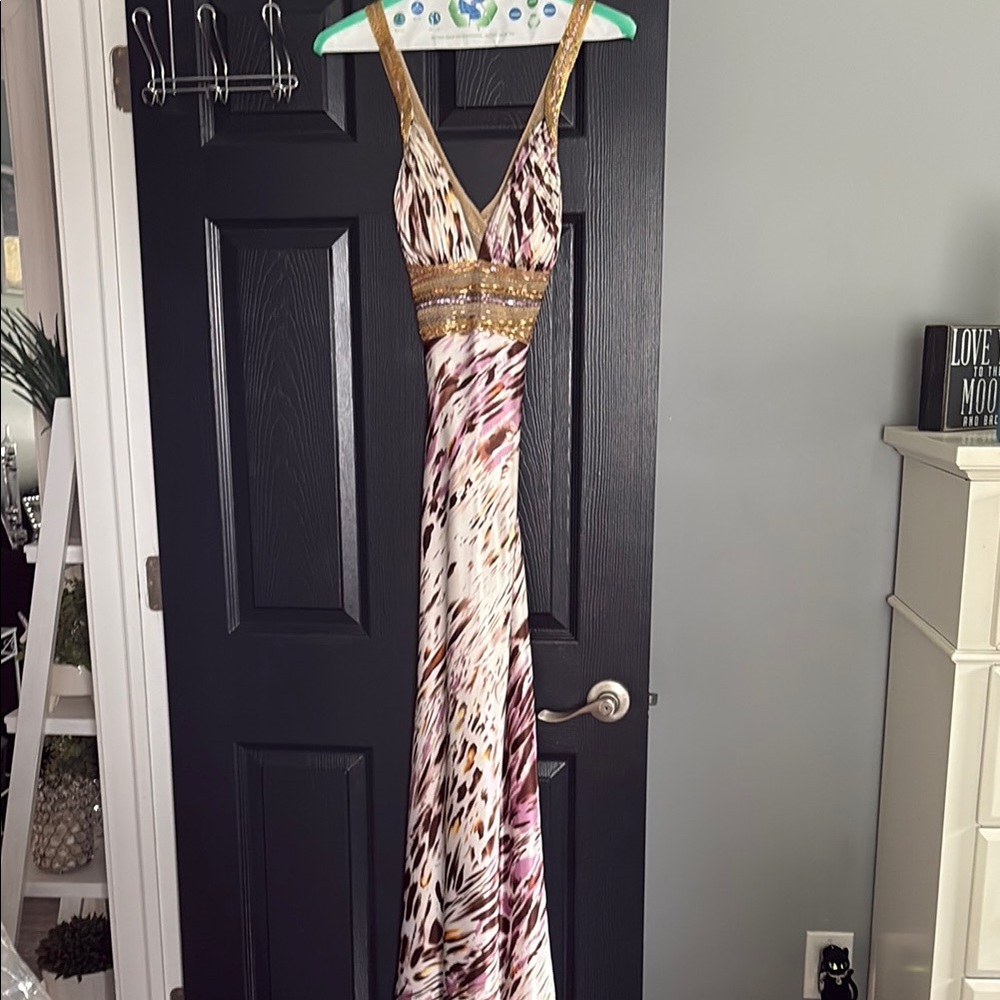 Elegant Multicolor V-Neck Maxi Dress